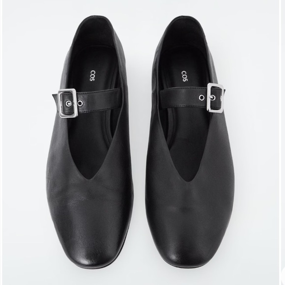 COS Shoes - COS Buckle Ballet Flats Black Leather Mary Jane Shoes Size 38 7/7.5